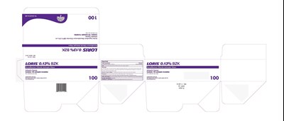 Image Of 100-count Outer Box Container Label (Loris 0.13 Bzk R4524 Usa 68356 126 01)